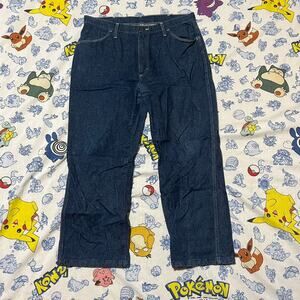 Vintage 70s Maverick Dark Wash Embroidered Jeans 36x29